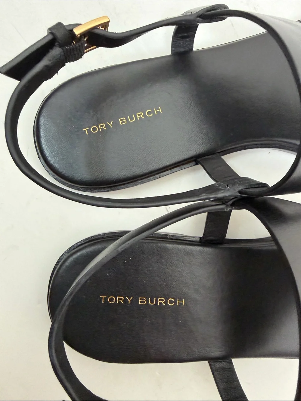 Tory Burch Capri Perf Leather Sandal in Perfect Black Size 7.5